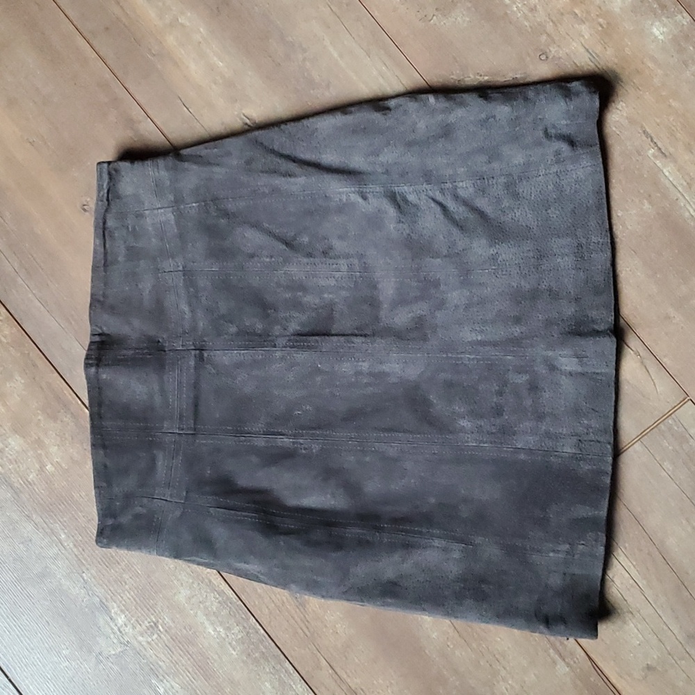 Express suede leather mini skirt dark gray women's size 4